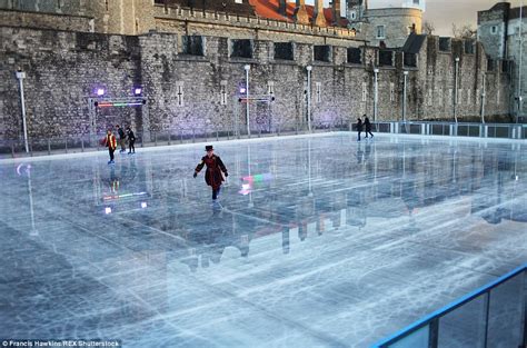 Tower of London ice rink opens for Christmas on 1,000-year-old moat | Daily Mail Online