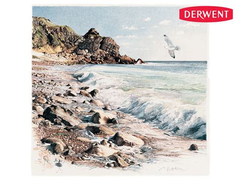 'Seascape' by Malcolm Mitton - Created using: Derwent Drawing Pencils. | Cool landscapes, Pencil ...