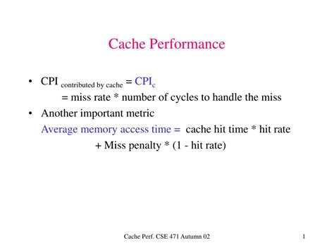 PPT - Cache Performance PowerPoint Presentation, free download - ID:5354293