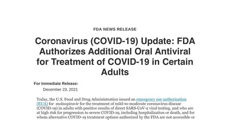 FDA NEWS RELEASE.docx | DocDroid