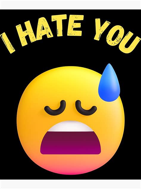 "I Hate You Emoji " Poster for Sale by PrintBro | Redbubble