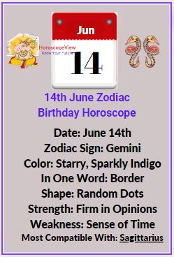 June 14 Zodiac Gemini Personality, Traits and Horoscope