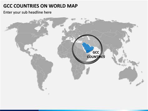 PowerPoint GCC Countries on World Map