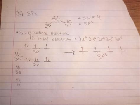 did I do this right for the hybridization of Sulfur Difluoride? Im ...