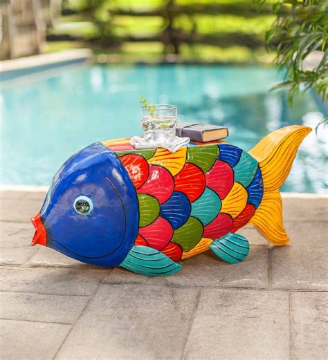 You won't have to fish for compliments when you display this Handcrafted Colorful Metal Fish ...