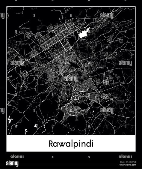 Minimal city map of Rawalpindi (PakistanMinimal city map of Rawalpindi ...