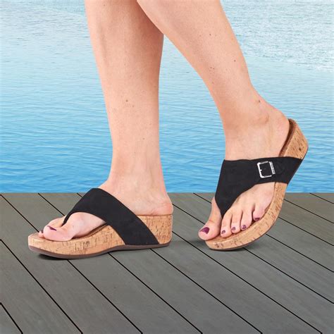 The Plantar Fasciitis Platform Sandals - Hammacher Schlemmer