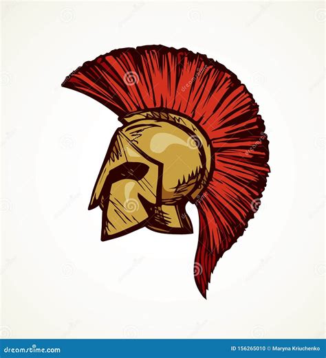 Spartan Helmet. Vector Drawing Stock Vector - Illustration of crest, classic: 156265010