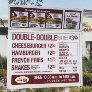 In N Out Burger menu with prices - American Fork Utah 2017 - SLC menu