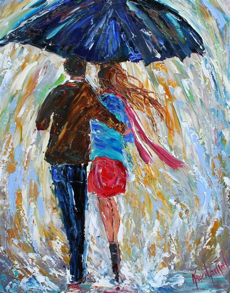 Couple print rain print couple art Love in the Rain print | Etsy