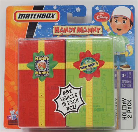 Matchbox Handy Manny Christmas Holiday 2 Pack, Gift Boxes w/1 MBX Vehicle in Each Box, 2009 Mattel