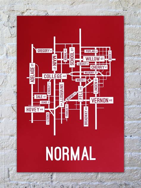 Normal, Illinois Street Map Print | Street map, Map print, Map