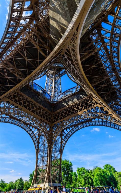 Close Up Wide View Of The Eiffel Tower In Paris France Stock Image ...