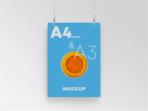 Free Hanging A3 Poster Mockup by Pixelsdesign.net on Dribbble