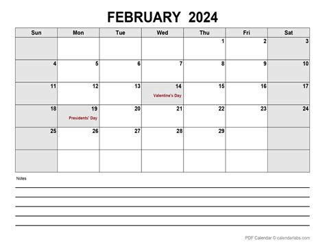 February 2024 Calendar Printable Pdf With Lines - Image to u