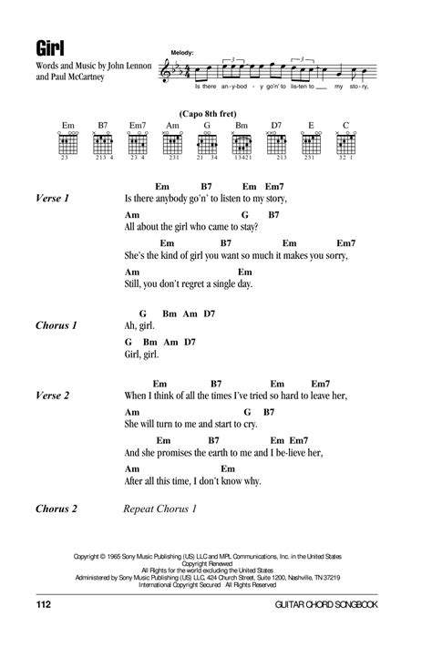 Girl by The Beatles - Guitar Chords/Lyrics - Guitar Instructor