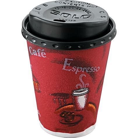 Bistro Hot/Cold Foam Cups With Lids, 12oz, Maroon, 300-Cup & Lids/Ct at ...