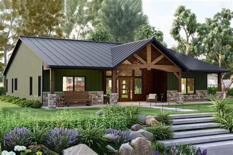 One-Story Country Craftsman House Plan with Vaulted Great Room - 2030 ...