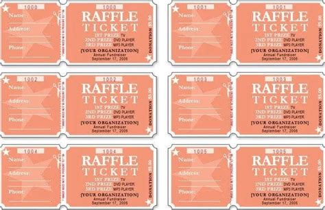 Raffle Ticket Templates - Free Formats Excel Word