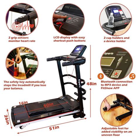 Ksports 16 Inch Wide Home Treadmill w/Bluetooth & Fitness Tracking App(Open Box) | eBay