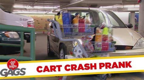 Shopping Cart Car Crash Prank - YouTube