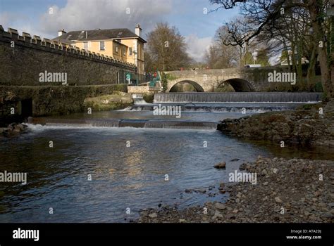 River Tavy Abbey Bridge Weir Tavistock Devon England Stock Photo - Alamy