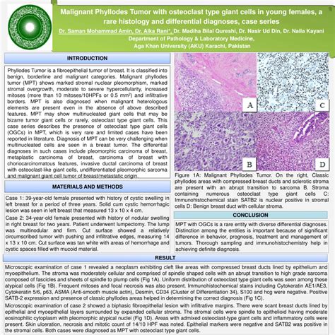 (PDF) Malignant Phyllodes Tumor with osteoclast type giant cells in young females, a rare ...