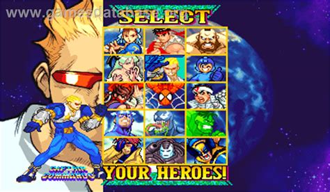 Marvel Vs. Capcom: Clash of Super Heroes - Arcade - Artwork - Select Screen