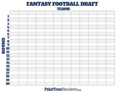 Free Printable Fantasy Football Draft Board - FREE PRINTABLE TEMPLATES