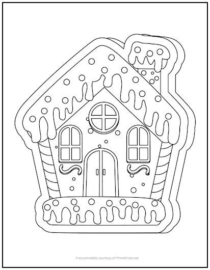 Gingerbread House Coloring Page | Print it Free