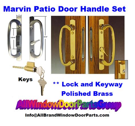 Marvin Patio Door Handle Assembly, Polished Brass - WITH KEYLOCK | All Window Door Parts Group