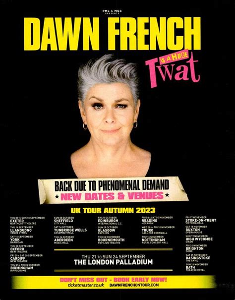 Dawn French's 'huge t***' tour poster cleared by watchdog after 'offence' complaints - North ...