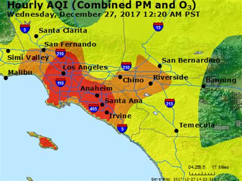 Air Quality Los Angeles Map | Tourist Map Of English