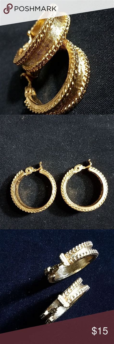 MONET gold hoop earrings | Monet jewelry, Gold hoop earrings, Jewelry