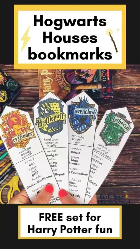 Hogwarts Houses Bookmarks for Magical Harry Potter Fun (Free) | Harry ...