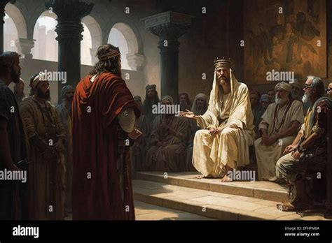 The trial of Jesus before Pontius Pilate. Way of the Cross. History from the bible. Easter ...