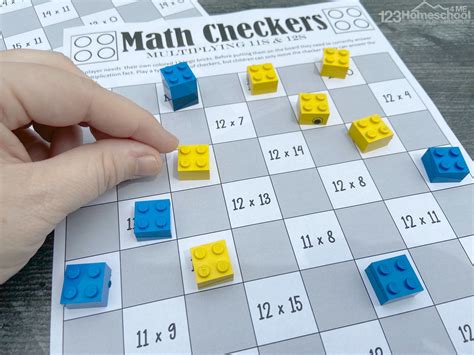 FREE Checkers Printable Multiplication Games