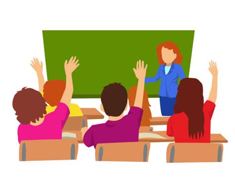 Student Raising Hand In Class Clipart