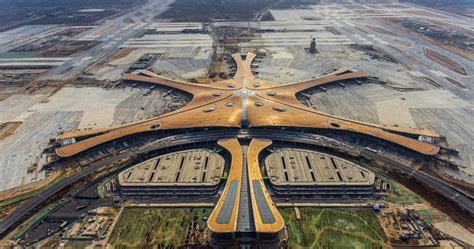 First construction photographs released for Zaha Hadid Architects' Beijing Airport Terminal Building