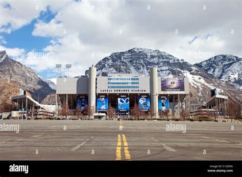 Brigham Young University, BYU, football stadium with mountain ...