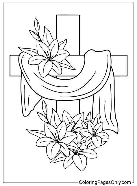 Easter Cross Coloring Page Free - Free Printable Coloring Pages