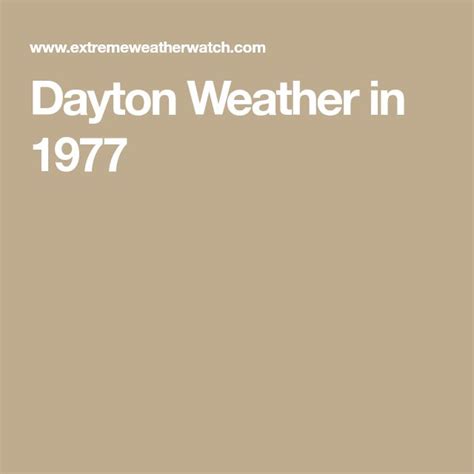 Dayton Weather in 1977