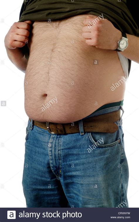 Fat Man With Belly Showing