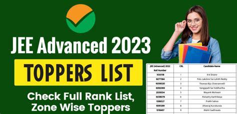 JEE Advanced 2023 Toppers List : Check Full Rank List, Zone Wise Toppers