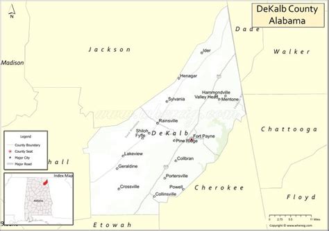 Map of DeKalb County, Alabama - Where is Located, Cities, Population ...