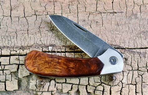 Pocket Knife with Wood Handle - Manzanita Burl Wooden Handle - Wood Pocket Knife -Groomsman ...