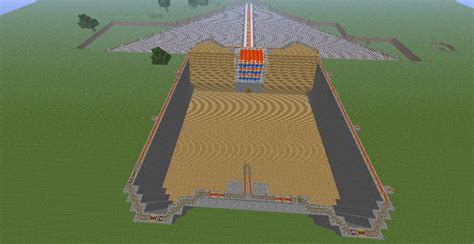 Giant piston bridge with a castle (contains pistons) Minecraft Map