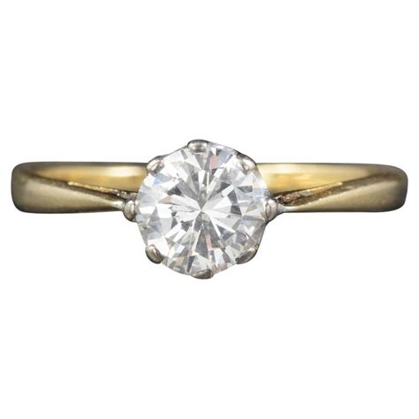 Antique Victorian Diamond 18 Carat Gold, circa 1900 Solitaire Engagement Ring For Sale at ...