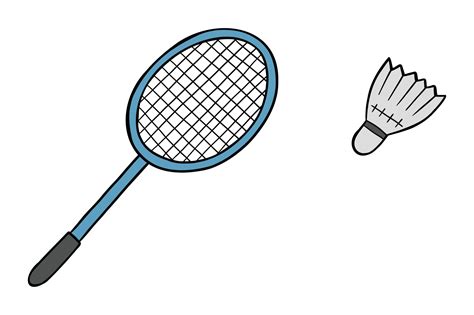 Cartoon Vector Illustration Of Badminton Racket And Ball Shuttlecock ...