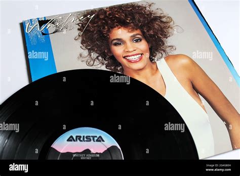 Dance-rock, RnB and pop artist, Whitney Houston music album on vinyl record LP disc. Self Titled ...